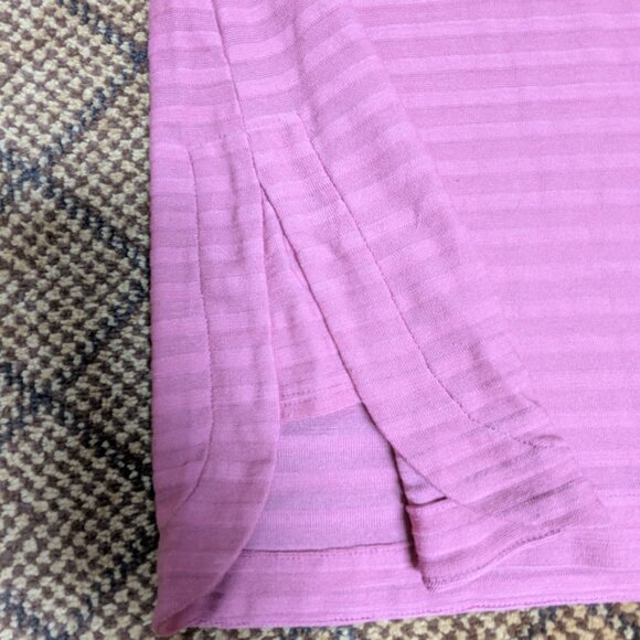 IBEX Hooded Long Sleeve Shirt Merino Wool Blend Women's Large Pink Shadow Stripe - Picture 5 of 12